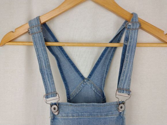 Vintage Superdry Blue Denim Pixie Dungarees Shorts Size XS - Picture 2 of 14